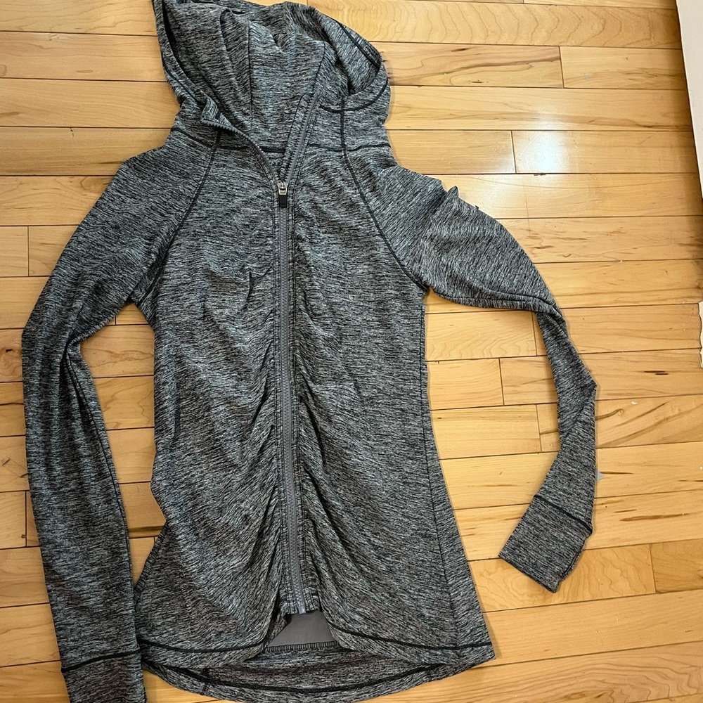 athleta grey zip up hoodie size xs